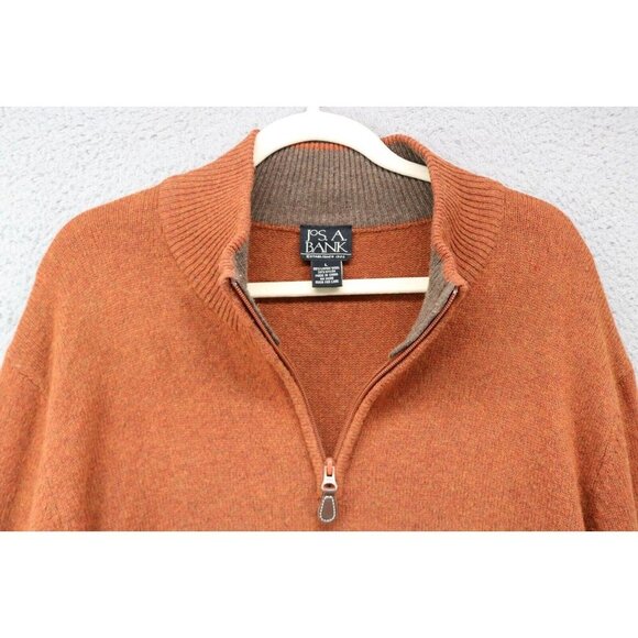 Jos. A Bank Men's Lamb's Wool Blend Sweater-Size Large-Winter-Burnt Orange - Picture 3 of 8